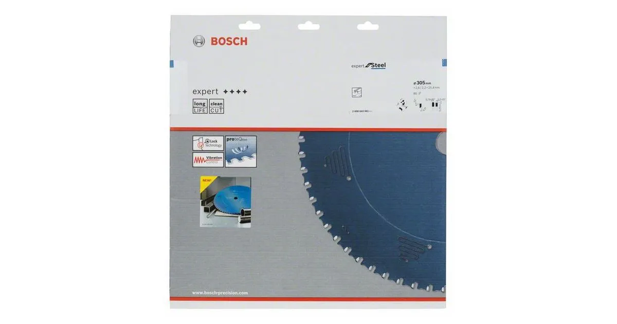 BOSCH Cirkelzaagblad Expert for Steel 305 x 25,4 x 2,6 mm, 80 2608643061