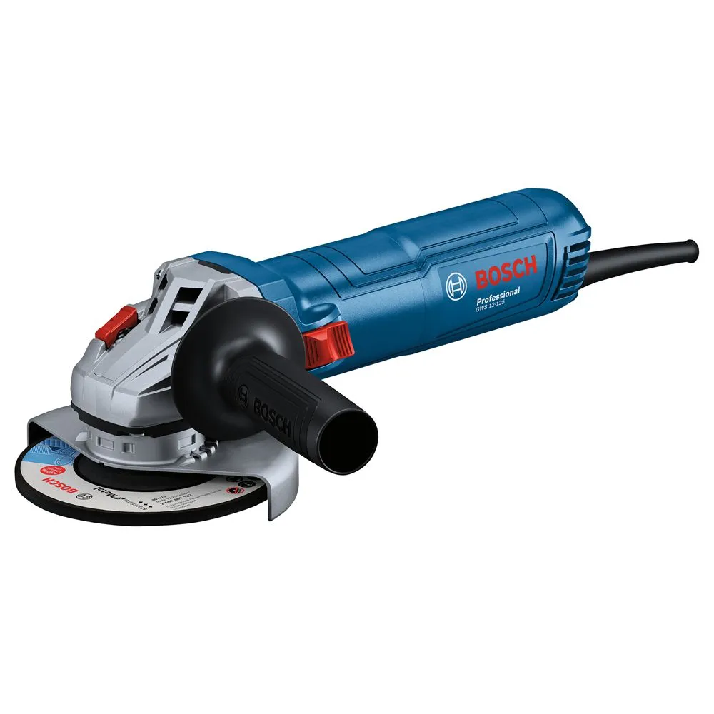 BOSCH PROFESSIONAL GWS 12125 HAAKSE SLIJPER 125MM 1200W + SDS MOER  06013A6104