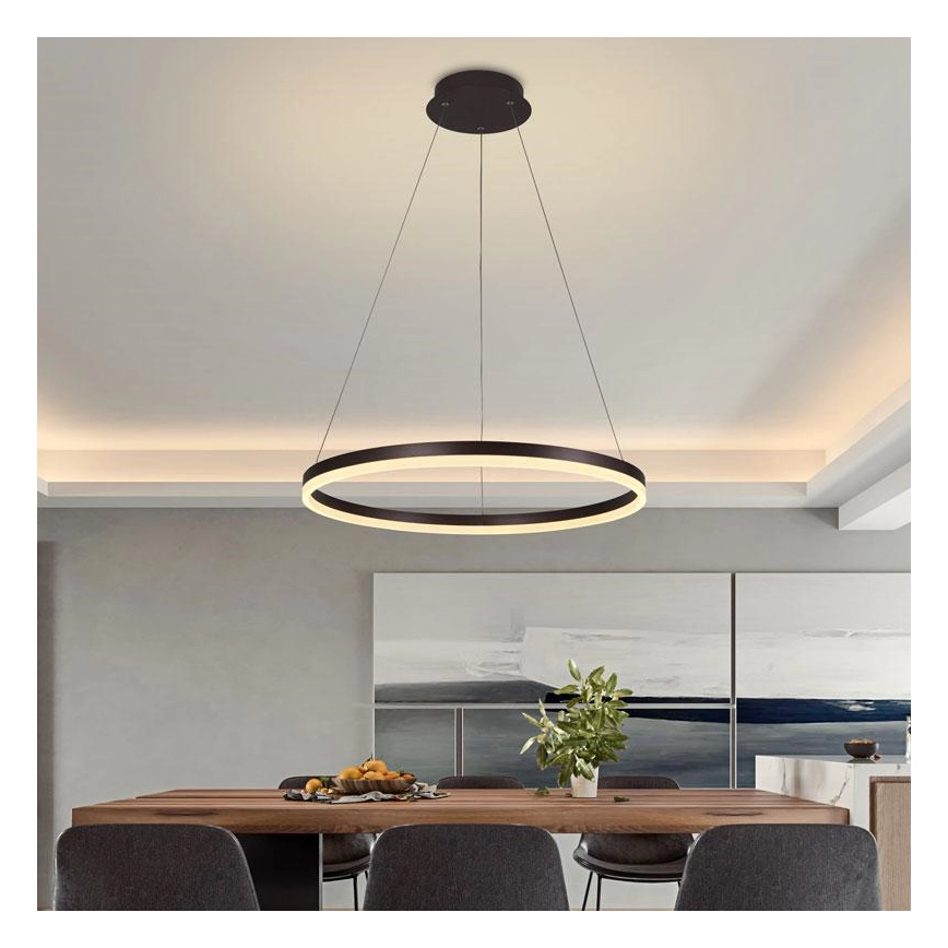 BRILAGI  DIMBARE LED HANGLAMP AAN EEN KOORD CIRCLE LED/42W/230V 30006500K BRUIN + AFSTANDSBEDIENING