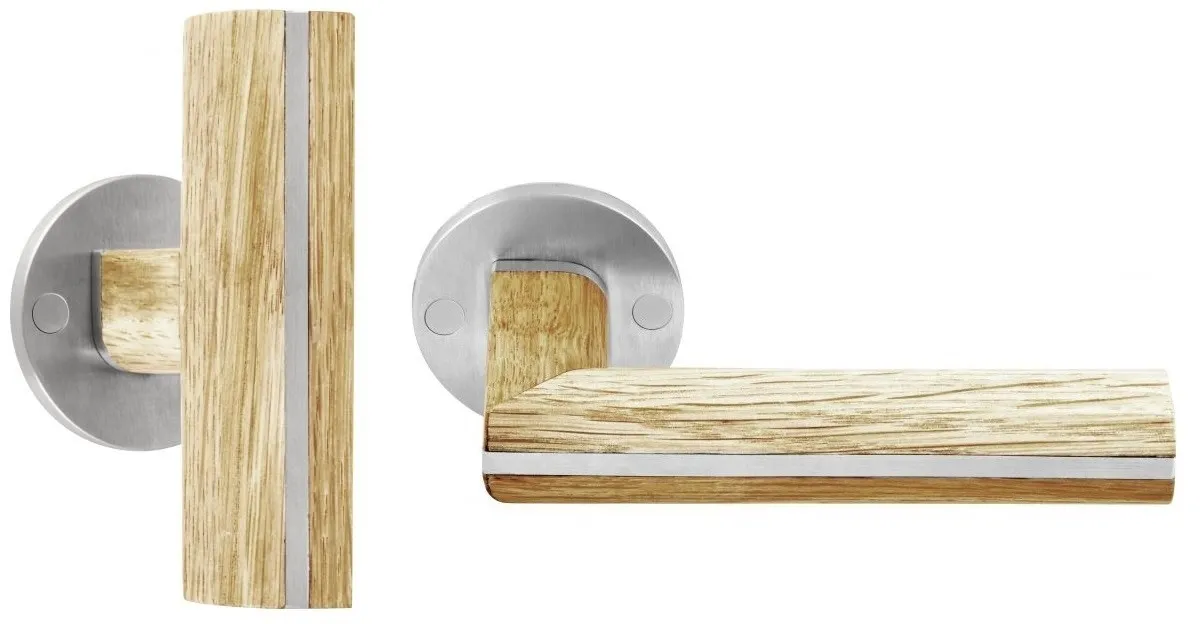 Deurkruk PIET BOON PBLT22/50 Mat RVS/Eikenhout