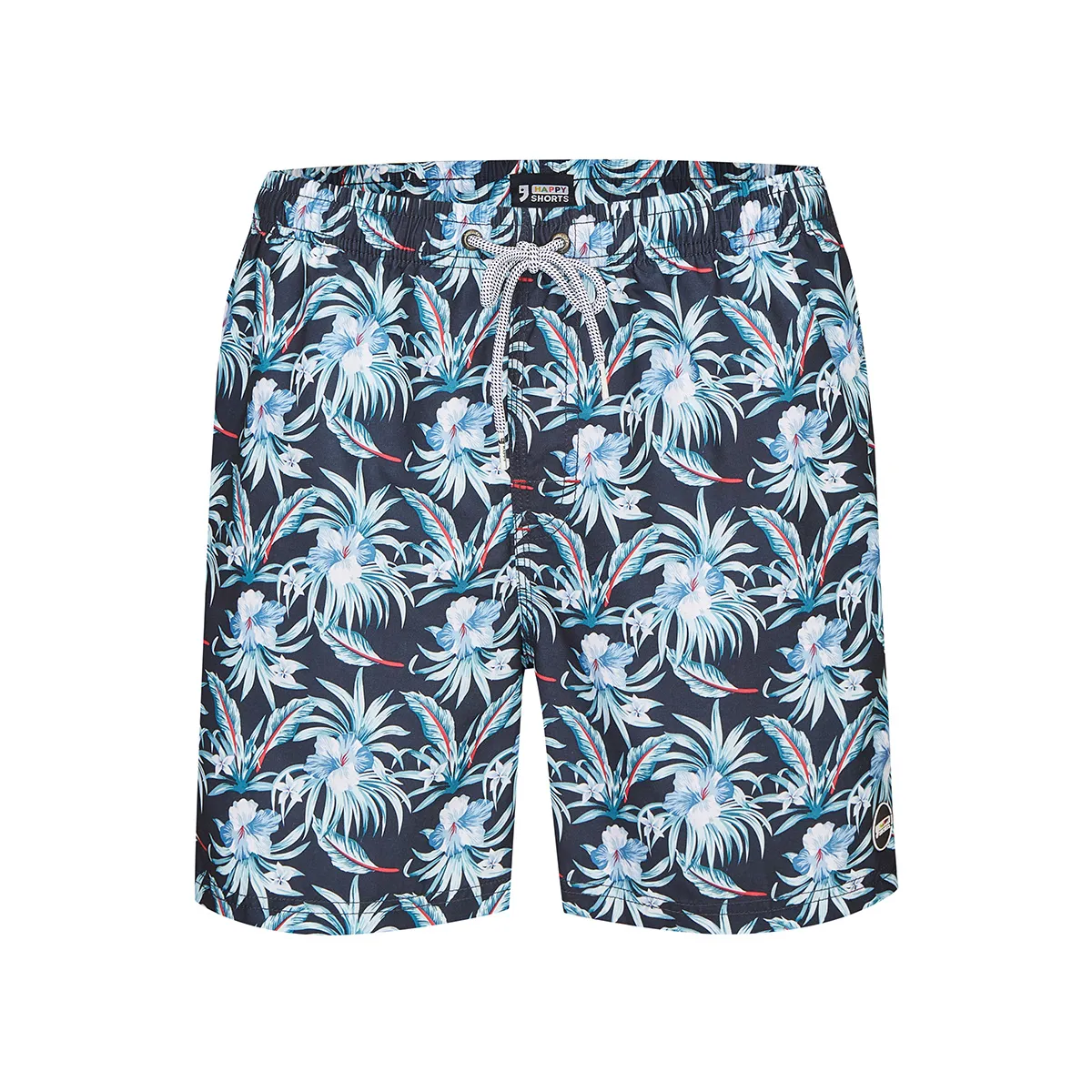 Happy Shorts Zwemshort Heren Hawaii Flowers Print