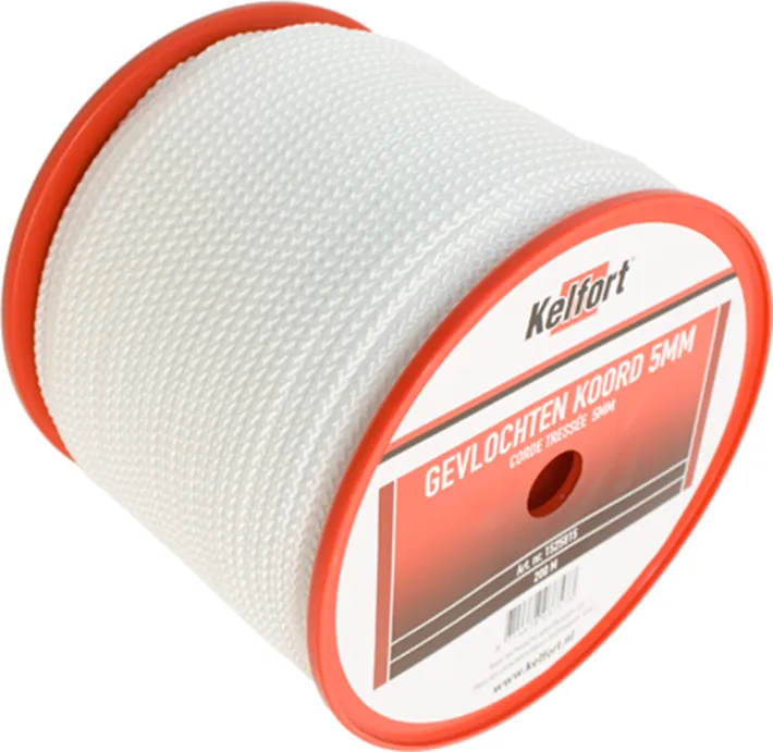 Koord wit gevlochten 3mm