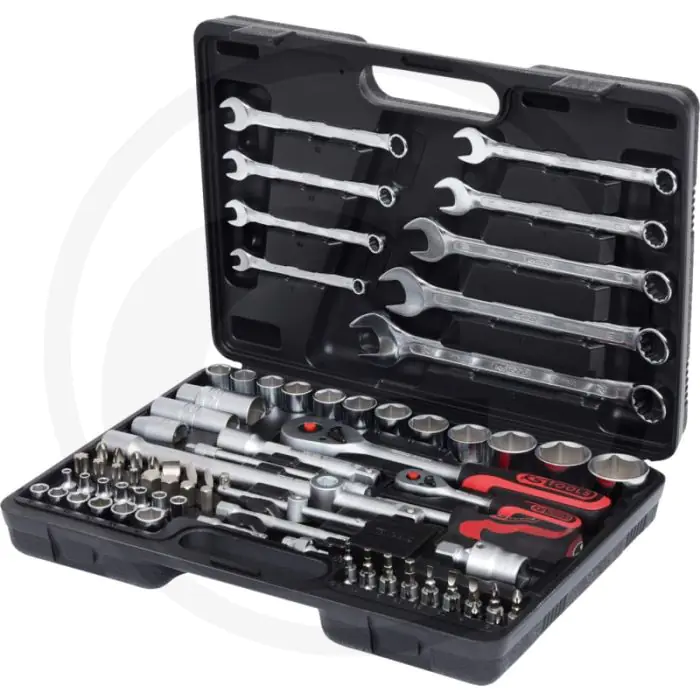 KS TOOLS 1/4" + 1/2" SUPERLOCK DOPSLEUTELSET, 82DELIG  CHROOM VANADIUM  INCLUSIEF 6KANT DOPPEN EN BITS