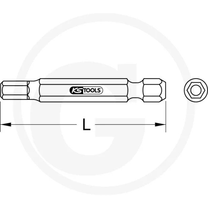 KS TOOLS 1/4" CLASSIC BIT VOOR BINNENZESKANTSCHRAUBEN MET BORING, 75MM, 3MM  VERNIKKELD  IDEAAL VOOR HANDWERK EN INDUSTR