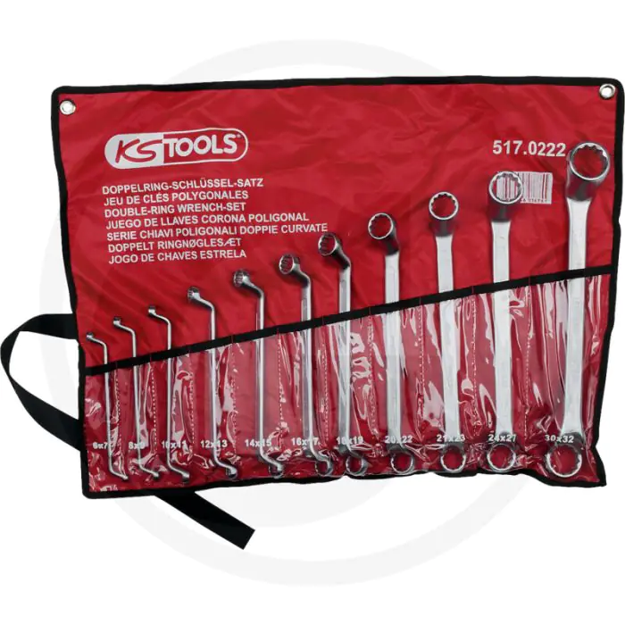 KS TOOLS DUBBELE RINGSLEUTELSET, 11DELIG: 6 X 7  30 X 32 MM, 12KANT, CHROOM VANADIUM