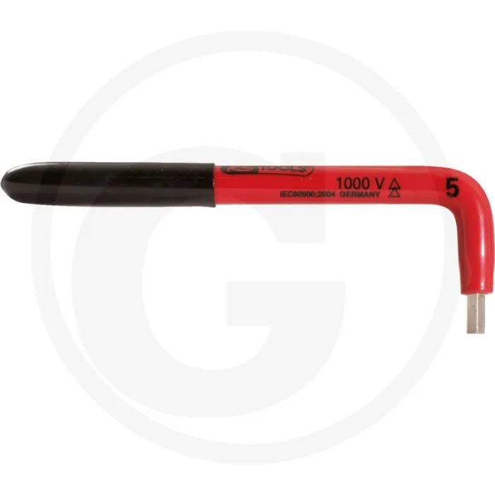 KS TOOLS GEïSOLEERDE HAAKSE INBUSSLEUTEL, 6 MM  140 MM L1, 50 MM L2, 1000 V PRüFZERTIFIKAT