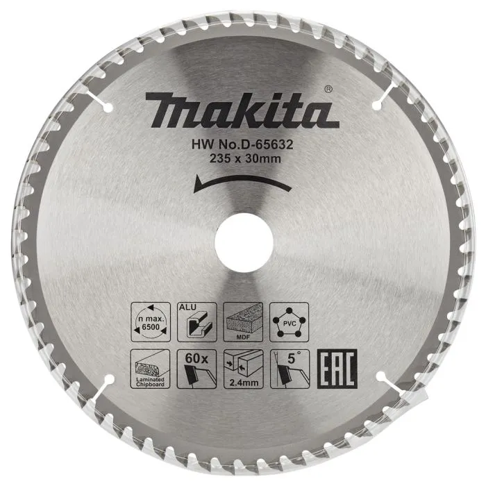 MAKITA D65632 CIRKELZAAGBLAD DIV. MATERIALEN