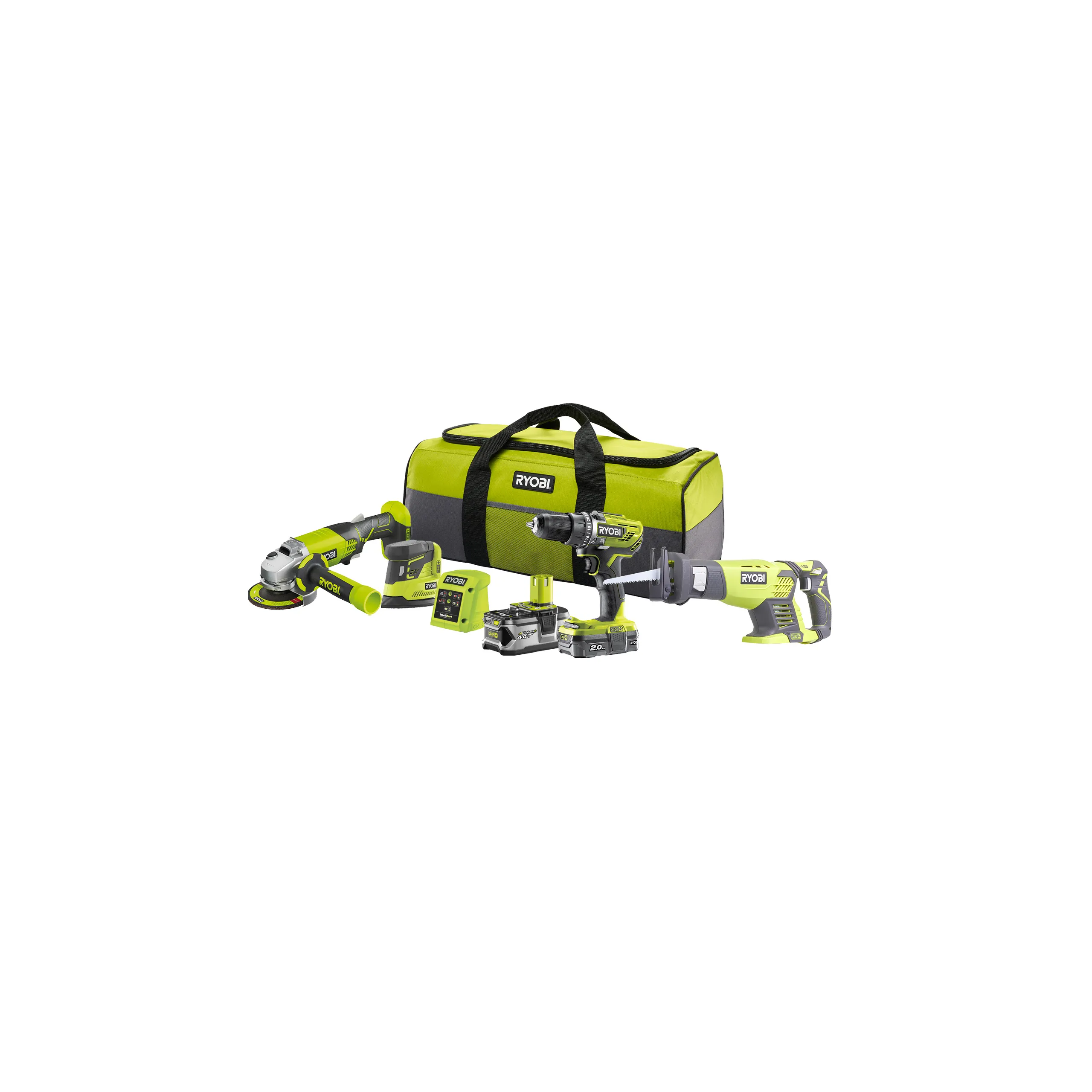 ONE+ 18V 4DELIG COMBOKIT (INCL. 1X 4.0AH ACCU + 1X 2.0 AH ACCU EN LADER)