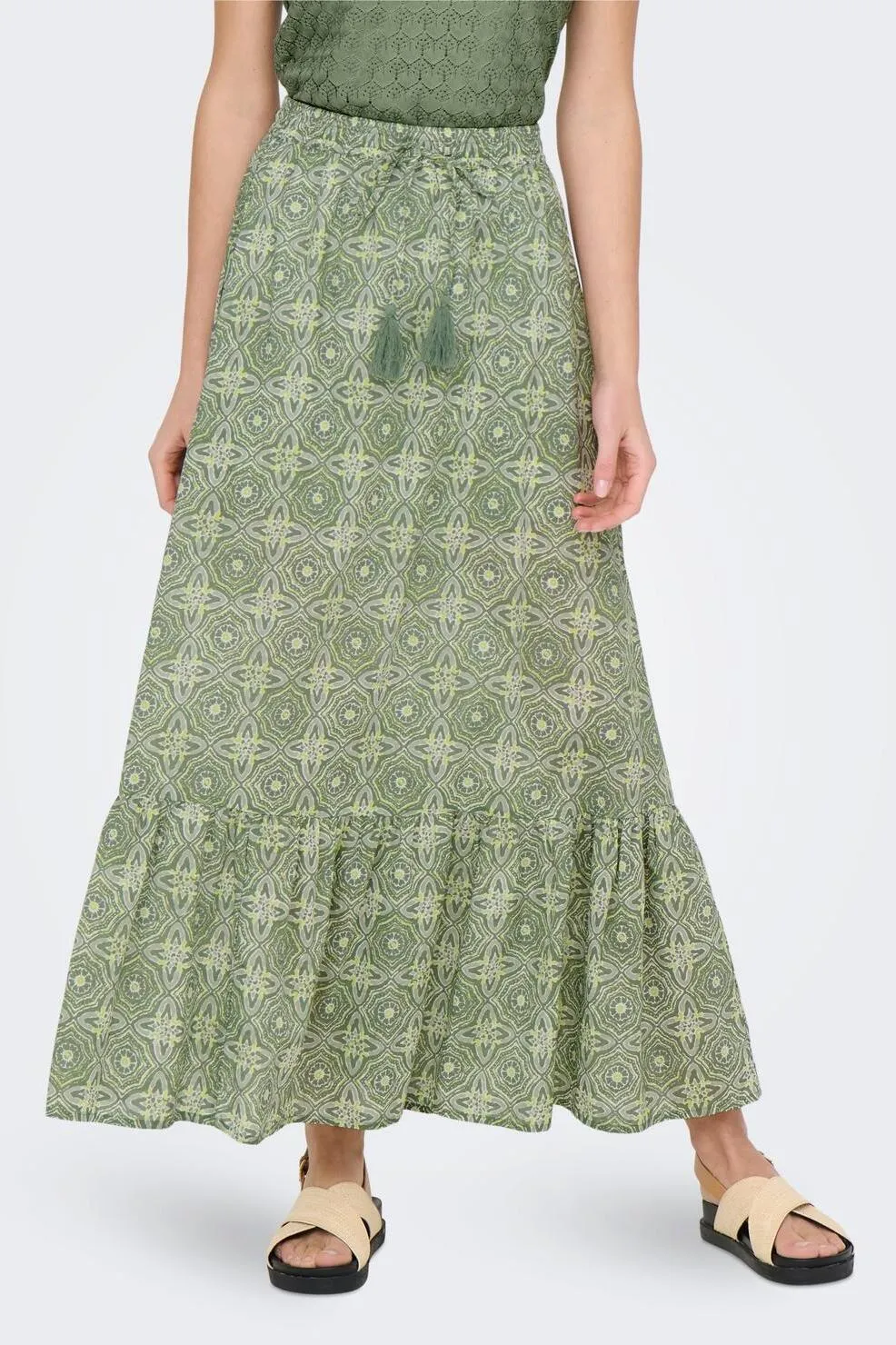 ONLMILEY ANKLE SKIRT PTM 15323921 Hedge Green/Ethnic boh