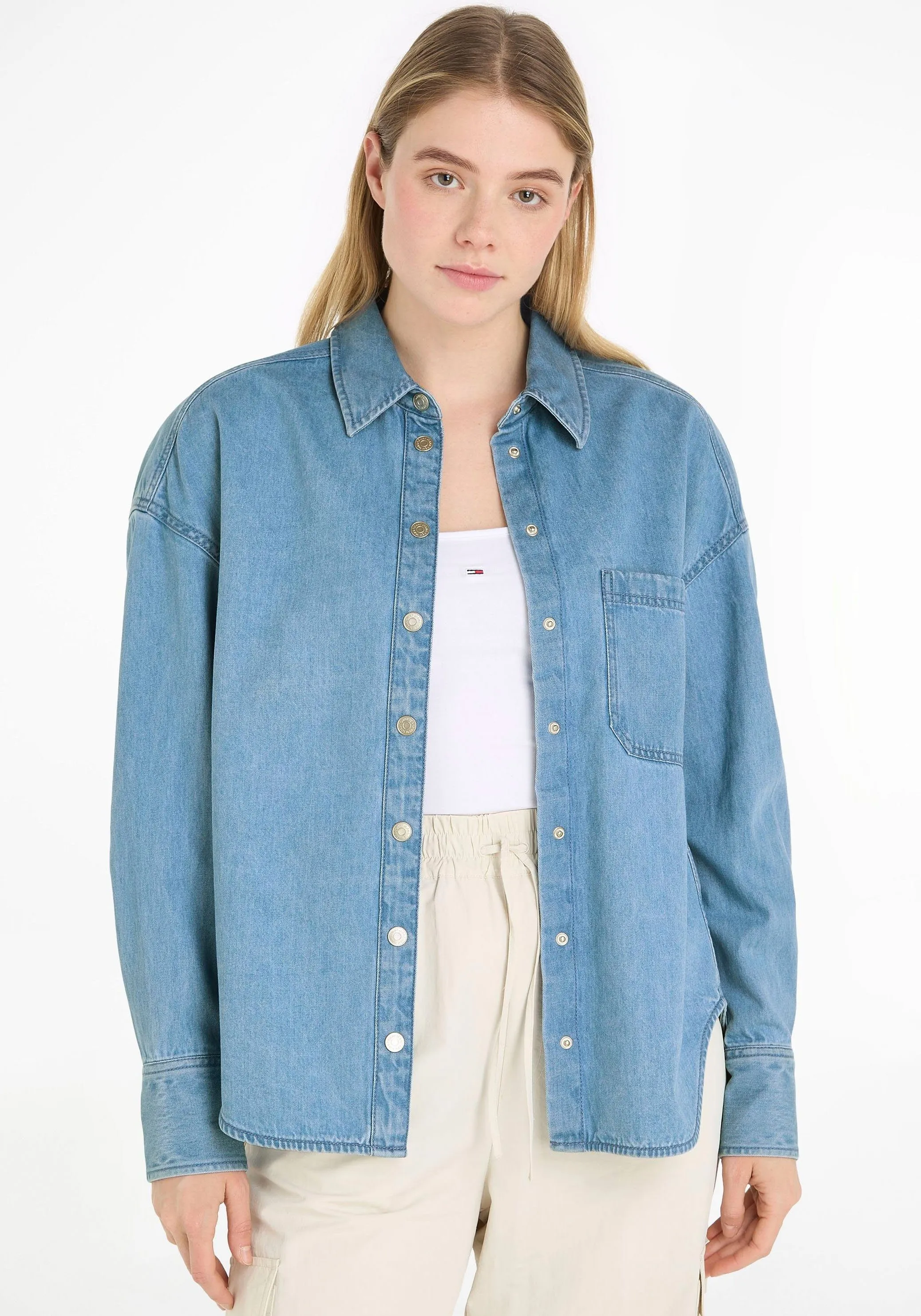 Tommy Jeans Curve Top TJW DENIM OVERSHIRT EXT