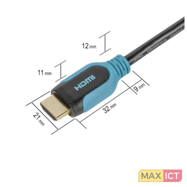 Vivanco 42956 HDMI kabel 2,5 m HDMI Type A (Standaard) Zwart, Blauw